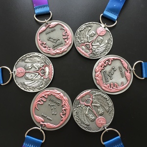 Medallas de Zodiaco <span class=keywords><strong>Personalizadas</strong></span> en Plata Antigua Esmaltada, Medalla de Meta para Carreras, Maratones, Carreras de 25KM y Carreras Recreativas con Cinta - Product Image 4