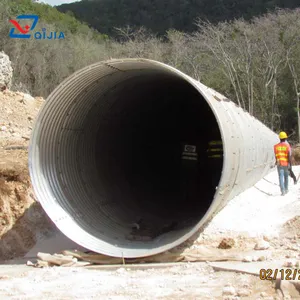 Round sectional shape multi-plates assembly corrugated galvanized steel culvert pipe