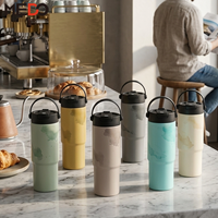 Thermos isotherme en acier inoxydable de 24 oz avec logo personnalisé, intérieur en céramique, avec filtre à thé amovible, sans BPA, pour les voyages en plein air