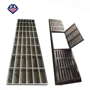 Driveway Trench Drain Channel With Resin Stainless Steel Cast Iron Grate Cover Outdoor Resin Drainage Channel