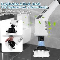 Brosse de nettoyage de douche électrique sans fil pour 7 brosses interchangeables, adaptée aux bébés, pour baignoire et carrelage, en plastique