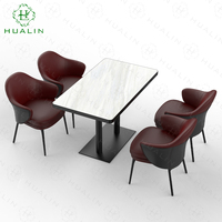 HUALIN Table de salle à manger moderne en pierre frittée de haute qualité pour restaurant Table à manger en marbre Tables et chaises personnalisées pour café d'hôtel