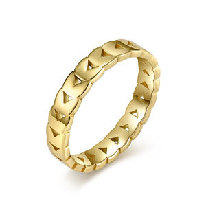 Geometric Gold Stainless Steel <b>Ring</b> Women's Fashion Jewelry Gift - Product Image 1