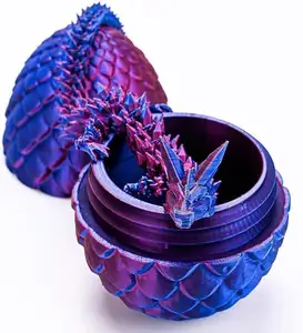 Kualitas tinggi disesuaikan 3D dicetak Multi warna naga Cina ornamen kreatif kristal naga telur