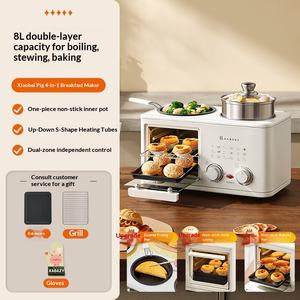 Machine à petit-déjeuner Xabazy, <span class=keywords><strong>four</strong></span> domestique multifonction 4-en-1, pot intégré entièrement automatique en acier inoxydable 1200W, <span class=keywords><strong>mini</strong></span> - Product Image 6