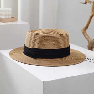 Sombrero de Paja Tejido al por Mayor, Unisex, Plano, para Verano, Aire Libre, Playa, Viajes, Tamaño Pequeño - Product Image 5