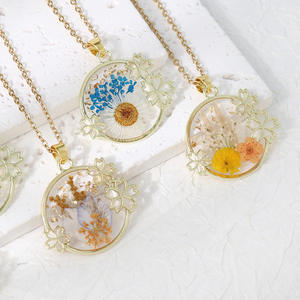 Collier avec pendentif « Oublie-<span class=keywords><strong>moi</strong></span> pas » en résine avec fleurs pressées, colliers pour femmes, bijoux naturels, cadeau pour <span class=keywords><strong>maman</strong></span> - Product Image 3