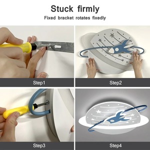 Modern LED Ceiling Light Children's Room Eye protection Ceiling Light Boys and Girls Creative Rocket Creative Cartoon Planet Lig - Product Image 3