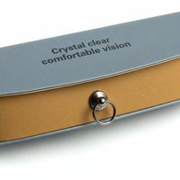 Étui à lunettes en cuir écologique bicolore, porte-lunettes personnalisé avec logo pour accessoires de lunettes