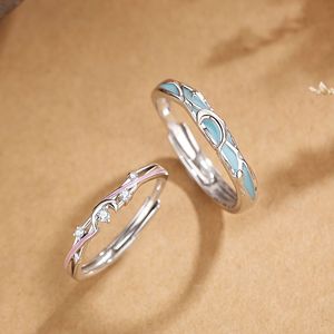 Anillo de Lujo Ligero con Baño de Rodio y Circonita Cúbica para Amantes de la Bahía del Delfín, para Hombre y Mujer, Anillos de Compromiso y Boda de Nicho, Venta al por Mayor - Product Image 5