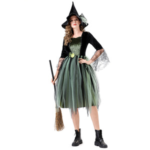 Disfraz de bruja, falda de tul verde oscuro, disfraz de Halloween para adultos, traje de fiesta para juegos de rol, talla M L XL - Product Image 2