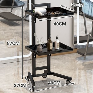 Stainless Tool Car Barber Shop Ironing and Dyeing <b>Trolley</b> Folding <b>Storage</b> Hair Salon Special Car - Product Image 4