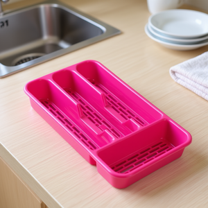 Portaposate Classico Piccolo in Plastica con Fessure di Drenaggio per Organizzazione Cucina - Product Image 3