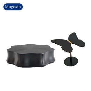 โต๊ะกาแฟโลหะสีดำสไตล์อิตาลีหรูหราทันสมัยโต๊ะกาแฟที่มีระดับสำหรับห้องนั่งเล่น - Product Image 5