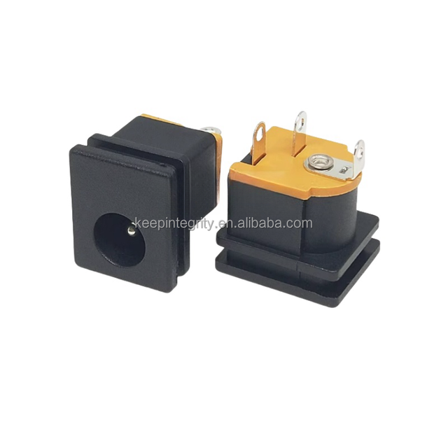 DC-015 5.5*2.1/2.5mm round Pin Square Female DC Power Socket 3-Pin 180 Degree Vertically Inserted Connector Accessories