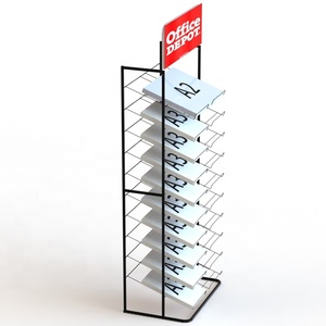 Của Khách Hàng Logo Lớp Giấy Đen Kim Loại Hiển Thị Rack Với Dây Kệ Trong Văn Phòng Phẩm Cửa Hàng - Product Image 5