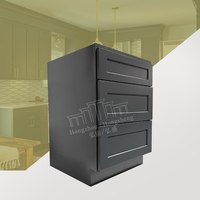 Armoire modulaire de projet de construction d'armoire avec tiroirs DB24 24 "W X 34.5" H X 24 "D armoire de base à 3 tiroirs à fermeture douce pour le stockage