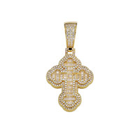 Collier Hip-hop plaqué or en cuivre, pendentif croix en zircon en forme de T, style streetwear vintage unisexe, bijoux tendance, vente en gros