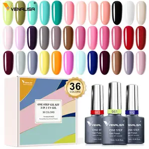 Venalisa New 36 Color One Step Vernis à ongles en gel Ensemble 3 en 1 Kit de vernis à ongles UV