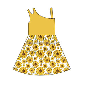 Robe courte d'été sans manches pour enfants, motif personnalisé, épaules dénudées, pour bébés filles, collection Lately Boutique - Product Image 3