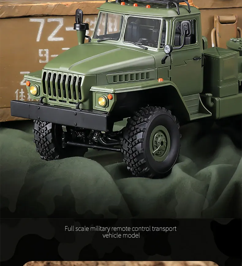 WPL B36-3 RC Model Car - 1:16 Military Transport Vehicle