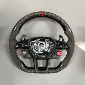 Vente en gros d'accessoires de volant de voiture en fibre de carbone pour les modèles <span class=keywords><strong>Audi</strong></span> A3 A4 A5 A7 S7 RS7 A6 S6 RS6 C8 A8 A6L S8 Q6 C8 - Product Image 4