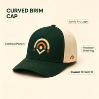 Casquette de baseball structurée bicolore avec broderie 3D en arc pour hommes et femmes, style urbain quotidien, utilisation légère en extérieur