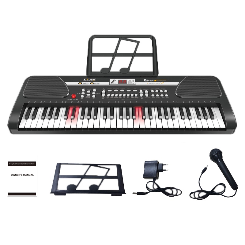 61 Ключи микрофон освещение развивающие электронная клавиатура органа пианино Органы Музыкальные инструменты, игрушки