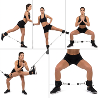 Accessoires de fitness en coton pour la plongée : Bande de résistance, boucle de pied, sangle de cheville, sangle de pression pour machines à câble, pour le remodelage corporel et la danse
