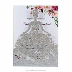 Tarjeta de Invitación con Purpurina Cortada con Láser para Guardar la Fecha del 16 y 18 de Enero, Tarjeta de Invitación para el Día de San Valentín, Chica Hermosa y Tarjetas de Invitación de Cumpleaños - Product Image 1