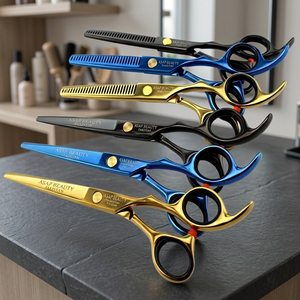 ASAP BEAUTY - Ensemble professionnel de ciseaux de coiffure en acier inoxydable 440C, ciseaux à effiler, outils de salon et de barbier, revêtement coloré - Product Image 4