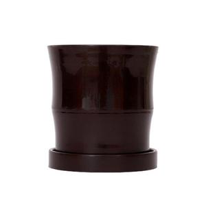Pot de fleurs en résine en forme de bambou avec plateau, pour usage intérieur et extérieur, options de couleurs beige, marron, blanc - Product Image 5