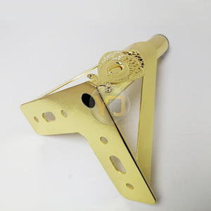 YIJUN Gold Teardrop <b>Sofa</b> <b>Legs</b> 3305 Hollow Floral Design Heavy Duty Furniture <b>Legs</b> - Product Image 4