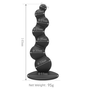 Masajeador de Próstata Grande y Largo de 7 Cuentas con Anillo para el Pene, Vibrador <span class=keywords><strong>Anal</strong></span> - Product Image 2