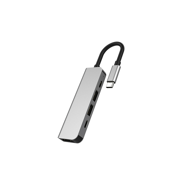 Type-C 3.1 5-in-1 Aluminum Docking Station 4K 30Hz USB3.0/2.0 PD100W Charge 1000M USB-C Hub for Macbook Mobilephone Laptop Stock