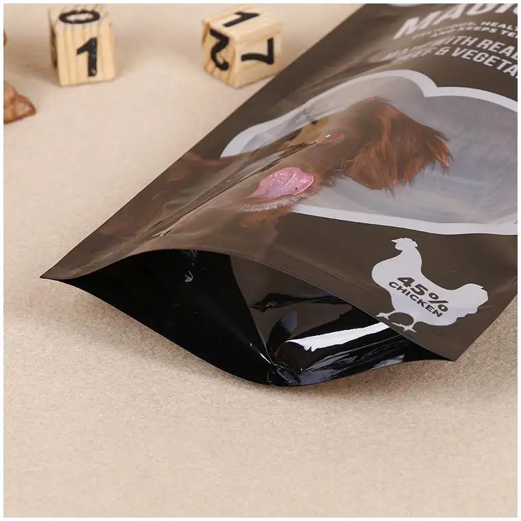 Dây kéo Pouch PE gà kinh doanh nhôm foil Snack bao bì rõ ràng với logo in gạo sinh thái thân thiện túi nhựa gói