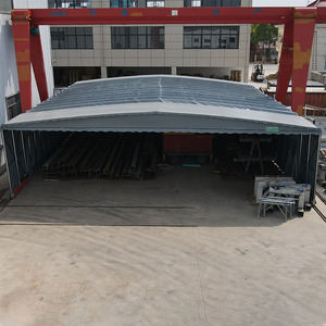 Grande tente industrielle, auvent extérieur, activité, télescopique, mobile, rétractable, garages, auvents, abris de voiture, simple, nature - Product Image 2