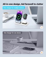 QC4.0 Charge haute vitesse Station de charge sans fil pliable 3-en-1 Chargeur rapide 4-en-1 Charge pliante multidirectionnelle