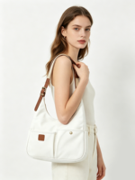 Grand sac à bandoulière en toile pour femme, multi-poches, décontracté, pour les voyages, le quotidien, sac à main personnalisable