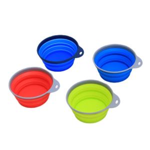 Bol pour animaux de compagnie en silicone coloré, motif solide, conteneur pour nourriture et eau, portable, voyage, chien, pliable, écologique, imperméable - Product Image 2