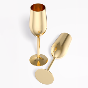 <strong>Wholesale</strong> Gold Popular Custom Stainless Steel Metal Wine Glass <strong>Champagne</strong> <strong>Flute</strong> Goblet for Chateau Malartic Lagraviere - Product Image 2