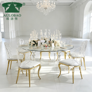 Diseño de alquiler de eventos Mesa de boda de acrílico transparente de forma redonda para fiesta - Product Image 3