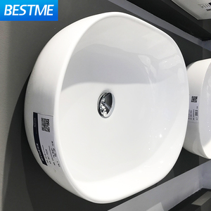 Nhà vệ sinh lưu vực trắng gốm đá cẩm thạch lưu vực bồn rửa hình bầu dục độc đáo hình dạng bảng hàng đầu cho phòng tắm ứng dụng - Product Image 6