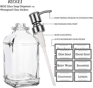 Distributeur de savon mousse en verre sans plomb pour salle de bain d'hôtel avec pompe à pression, design moderne transparent, double fonction, capacité de 600 ml - Product Image 2