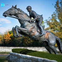 Statues d'animaux de jardin grandeur nature, statue de cheval à bascule galopant en bronze, sculpture de jardin, statue de cheval en bronze antique