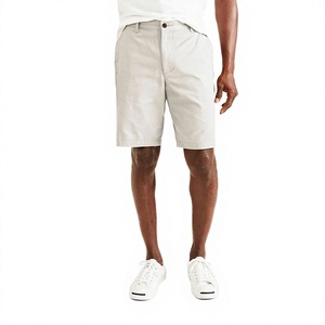 Shorts de bain vintage légers en coton 100% peigné et lavé, tissés, couleur unie, taille mi-haute, avec braguette zippée pour homme - Product Image 1