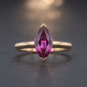 Women's Gold Plated Alloy Princess Cut Amethyst Prong Setting Trendy Classic Certified Engagement Gemstone Ring April Birthstone - Product Image 6