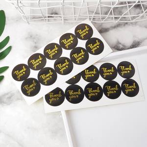 Emballé 100 pièces noir bronzant «merci» étiquettes autocollantes d'étanchéité à la main décoratif Scrapbook bricolage étiquettes cadeaux - Product Image 2