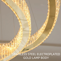 Lustre moderne simple et haut de gamme en cristal avec lumières fantaisie, LED, commande sans fil, hauteur réglable pour usage hôtelier