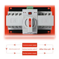 Saklar Transfer Otomatis/Manual Dual-Power ATS Pilihan Lintas Batas Kelas CB 2P 63A Rumah Tangga Dua Arah Cerdas